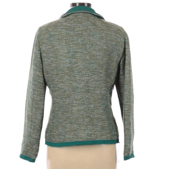 Good Clothes Green Beige Tweed Blazer Jacket - Picture 2 of 4